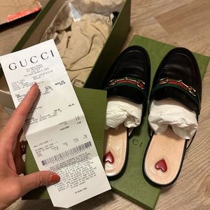 Gucci WOMEN'S PRINCETOWN LEATHER SLIPPER